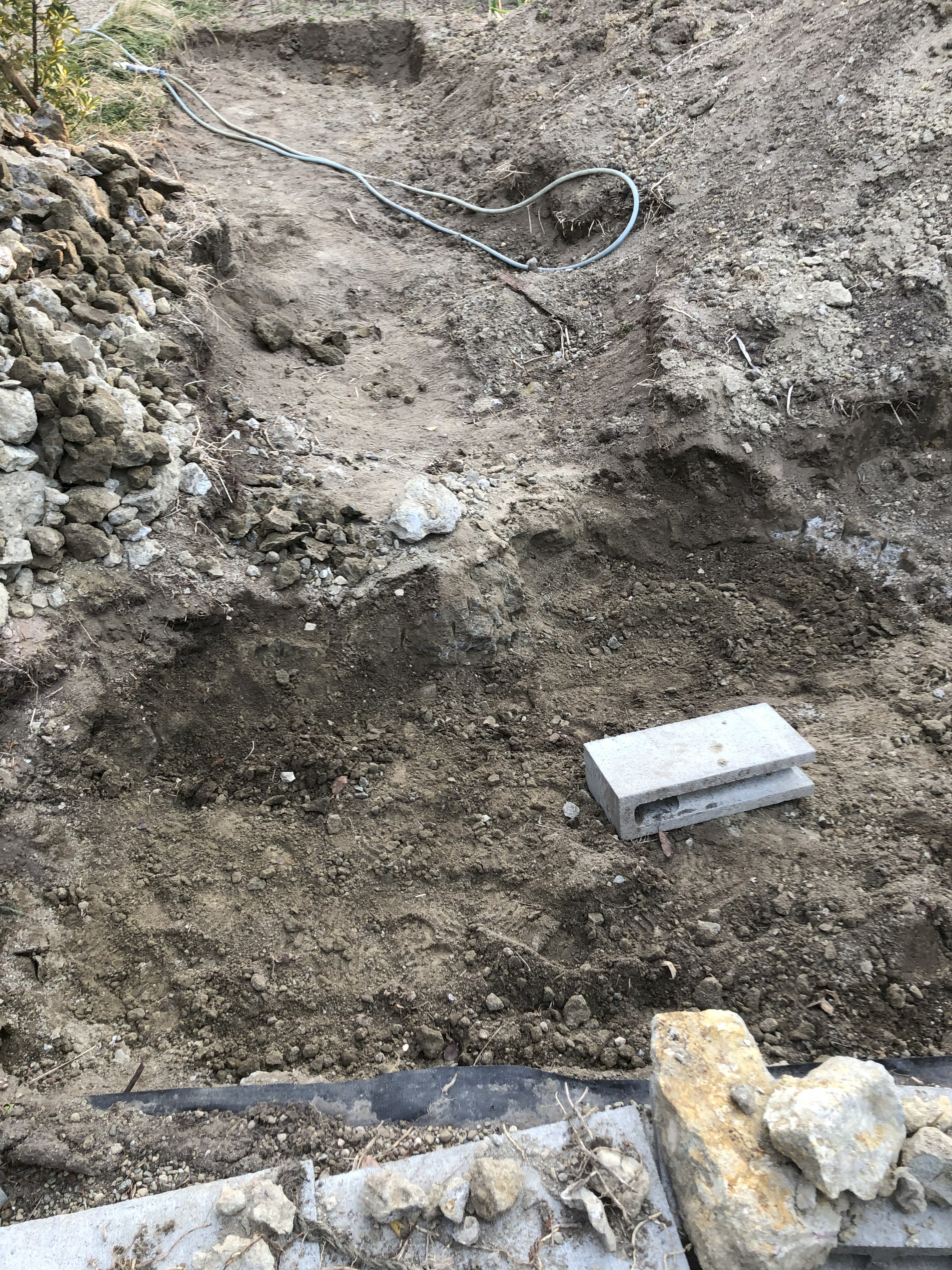Broken stones and a deeper soil profile after chipping